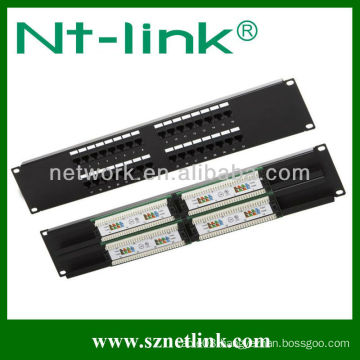 19 Inch 2U 32 Port Cat6 Cold Rolled Steel Patch Panel